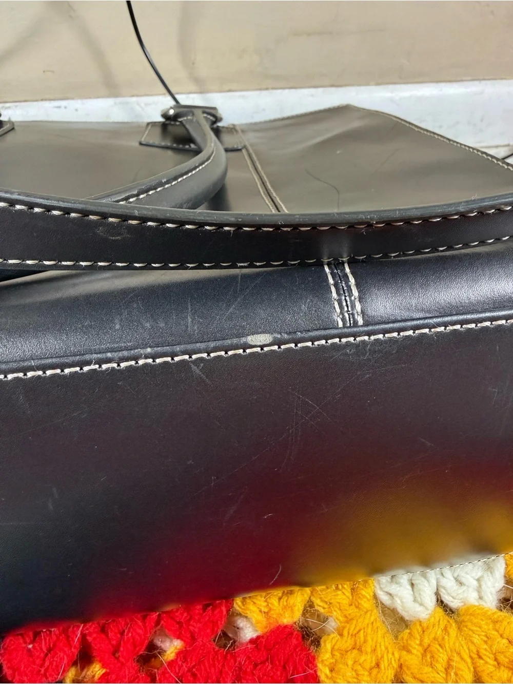 Wilsons Leather Black Leather Laptop Tote